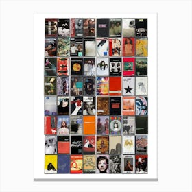 Noughties Music Print - Retro Cassette Covers Canvas Print