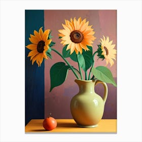 Sunflowers In A Vase 3 Canvas Print