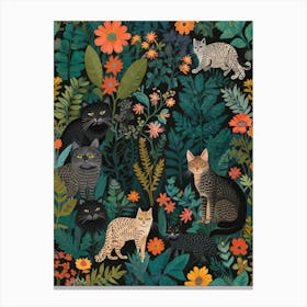 William Morris Cats In The Garden Canvas Print