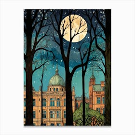 William Morris Full Moon In The Trees Canvas Print