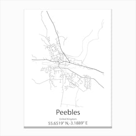 Peebles,United Kingdom Minimalist Map Canvas Print