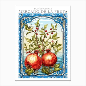 Mercado De La Fruta Pomegranate Illustration 2 Poster Canvas Print