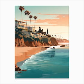 Laguna Beach California Mediterranean Style Illustration 2 Canvas Print