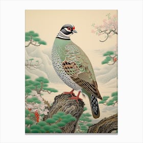 Ohara Koson Inspired Bird Painting Partridge 1 Canvas Print