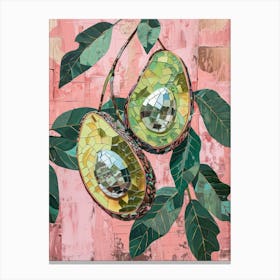 Disco Ball Avocado Tree Mosaic Painting Kitchen Canvas Print