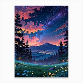 Night Sky Anime aesthetic 46 Canvas Print