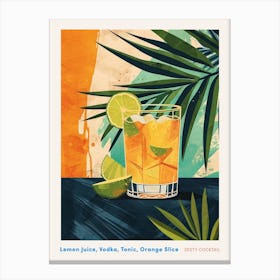 Art Deco Zesty Cocktail Poster Canvas Print