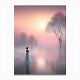 Girl In The Fog 2 Canvas Print