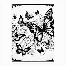 Butterflies And Swirls Canvas Print
