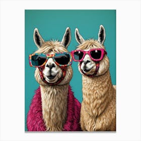 Llamas In Sunglasses Canvas Print