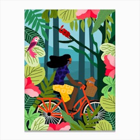 Girl Bike Canvas Print