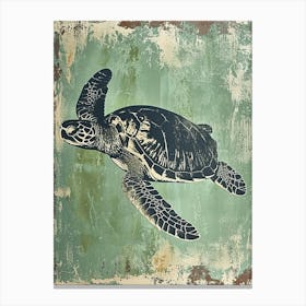 Vintage Sea Turtles Silkscreen Inspired 1 Canvas Print