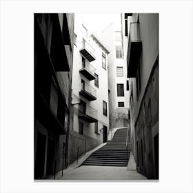 Girona, Spain, Black And White Photography 4 Canvas Print