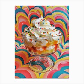 Rainbow Layered Jelly Trifle Retro Collage 1 Canvas Print