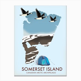 Somerset Island Canada Map Canvas Print