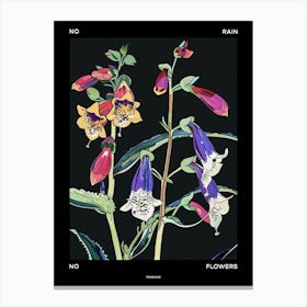 No Rain No Flowers Poster Foxglove 1 Canvas Print