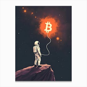 Bitcoin In Space 8 Canvas Print