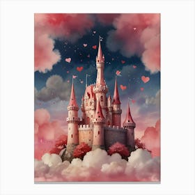 Valentine'S Day Castle Canvas Print