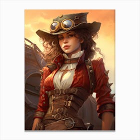 Steampunk Cowgirl 4 Canvas Print