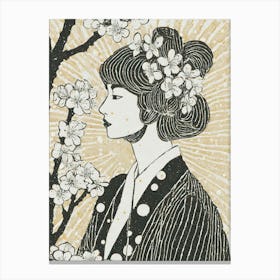 Sakura Blossom Ukiyo-E Canvas Print