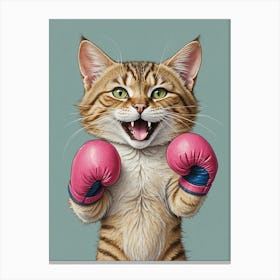 Boxing Cat Canvas Print