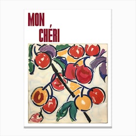 Mon Cheri Poster Summer Cherries Painting Matisse Style 10 Canvas Print