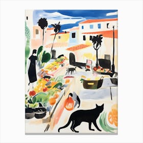 The Food Market In Saint Tropez 3 Illustration Canvas Print