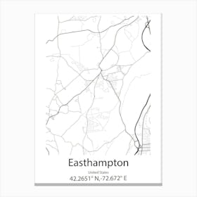 Easthampton,United States Minimalist Map Canvas Print