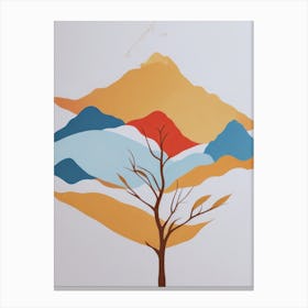 Beautiful Tree In The Mountains Canvas Print