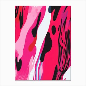 Pink, Black and Red Abstract Painting Canvas Print