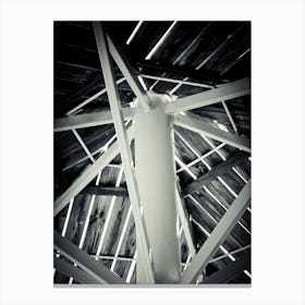 White Iron Pillars With Wooden Beams Above 2 Canvas Print