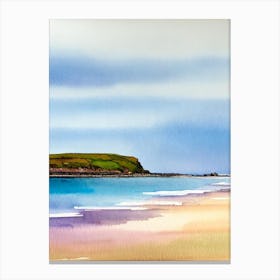 North Berwick Beach 2, East Lothian, Scotland Watercolour Canvas Print
