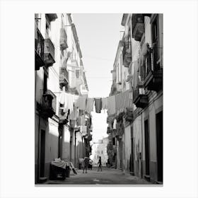 Naples, Italy, Mediterranean Black And White Photography Analogue 4 Canvas Print