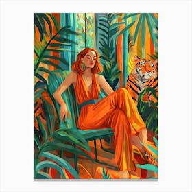 Tiger In The Jungle 2 Canvas Print