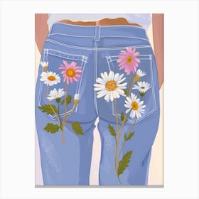 Botanical Denim Canvas Print