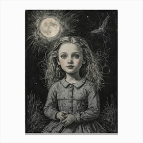 Girl In The Moonlight 1 Canvas Print