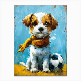Dog With Soccer Ball 1 Canvas Print
