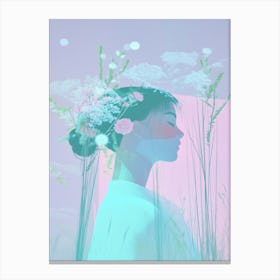 Girl In A Field Canvas Print