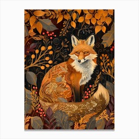 Solitary Fox In The Autumn 1 Canvas Print