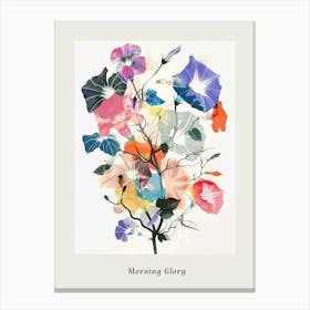 Morning Glory 2 Collage Flower Bouquet Poster Canvas Print