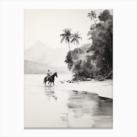 A Horse Oil Painting In El Nido Beaches, Philippines, Portrait 4 Canvas Print