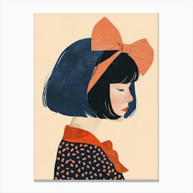 Girl With A Bow Canvas Print