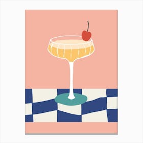 Food Illustration Cocktail Preppy Contemporary Kitchen Canvas Print