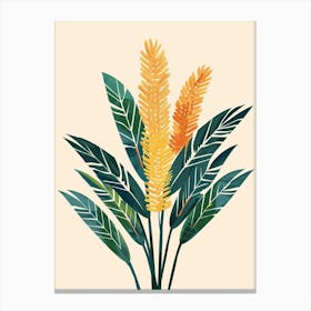 Sago Palm Plant Minimalist Illustration 2 Canvas Print