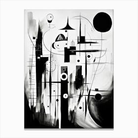 Exploration Abstract Black And White 3 Canvas Print