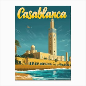 Aihrgdesign A Vintage Travel Poster Of Casablanca Featuring T Eb9b2ade 588b 4ae6 83f0 86defc66460c 1 Canvas Print