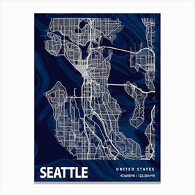 Seattle Crocus Marble Map Canvas Print