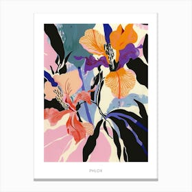 Colourful Flower Illustration Poster Phlox 3 Canvas Print