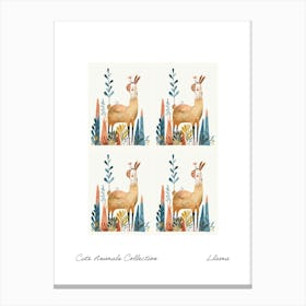 Cute Animals Collection Llama 1 Canvas Print