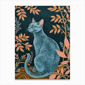 Russian Blue Cat Japanese Illustration 3 Canvas Print